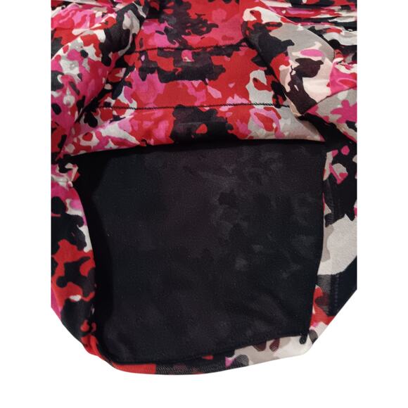 Y2K Top Blouse S Pleats‎ Artsy Coquette Vamp Abstract Floral Career Office Event - Picture 5 of 9